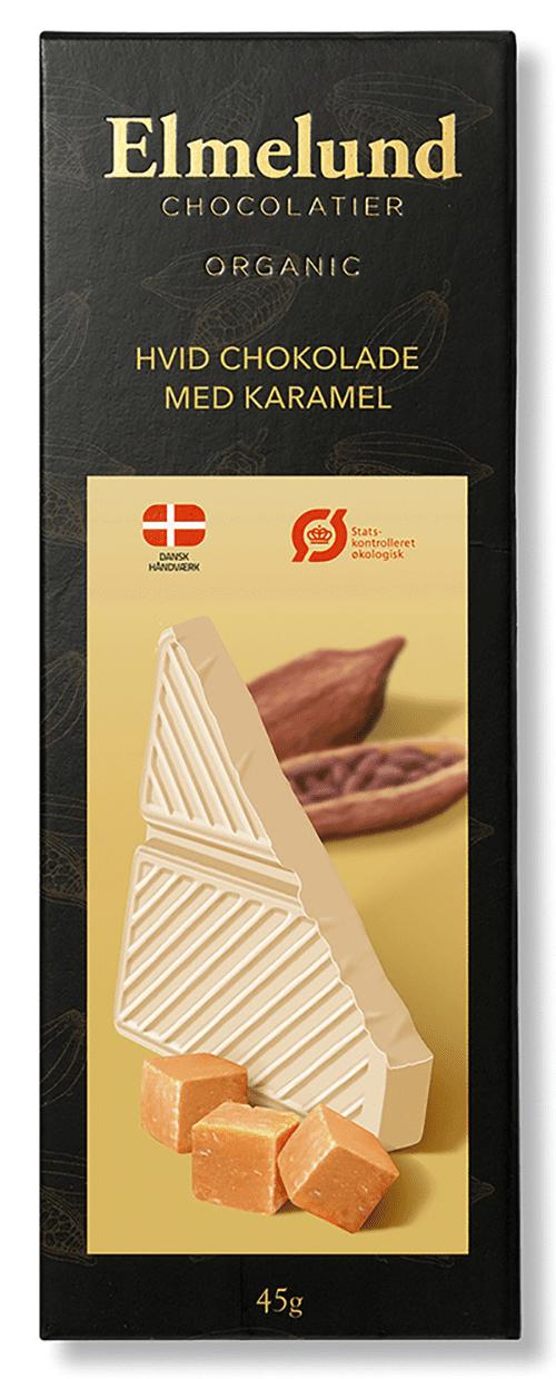 Elmelund Chokolade - Økologisk Chokoladeplade - Hvid Chokolade med Karamel