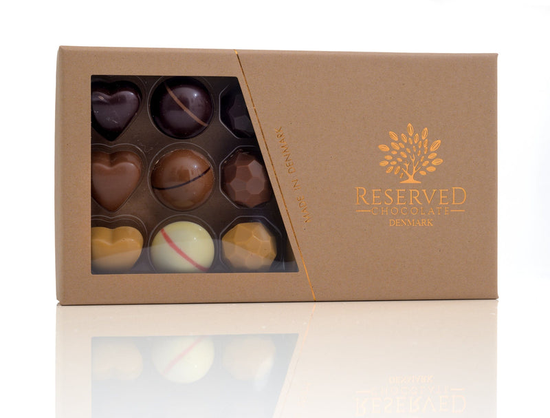 Reserved Chocolate - Fyldte Chokolader – Gaveæske 18 stk