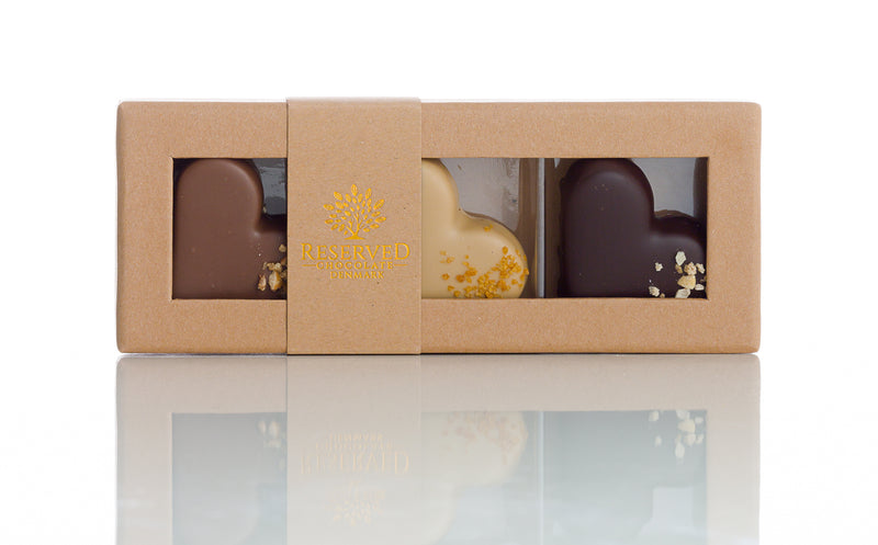 Reserved Chocolate - Marcipanhjerter 3 stk.