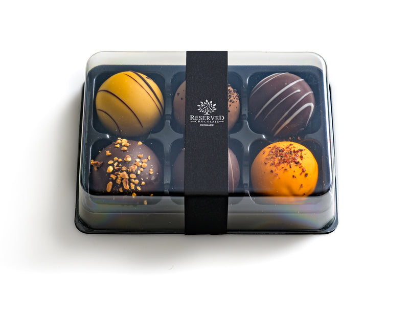 Reserved Chocolate - Luksus Trøffel Romkugler - Æske med 6 stk.