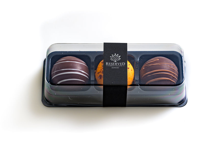 Reserved Chocolate - Luksus Trøffel Romkugler - Æske med 3 stk.