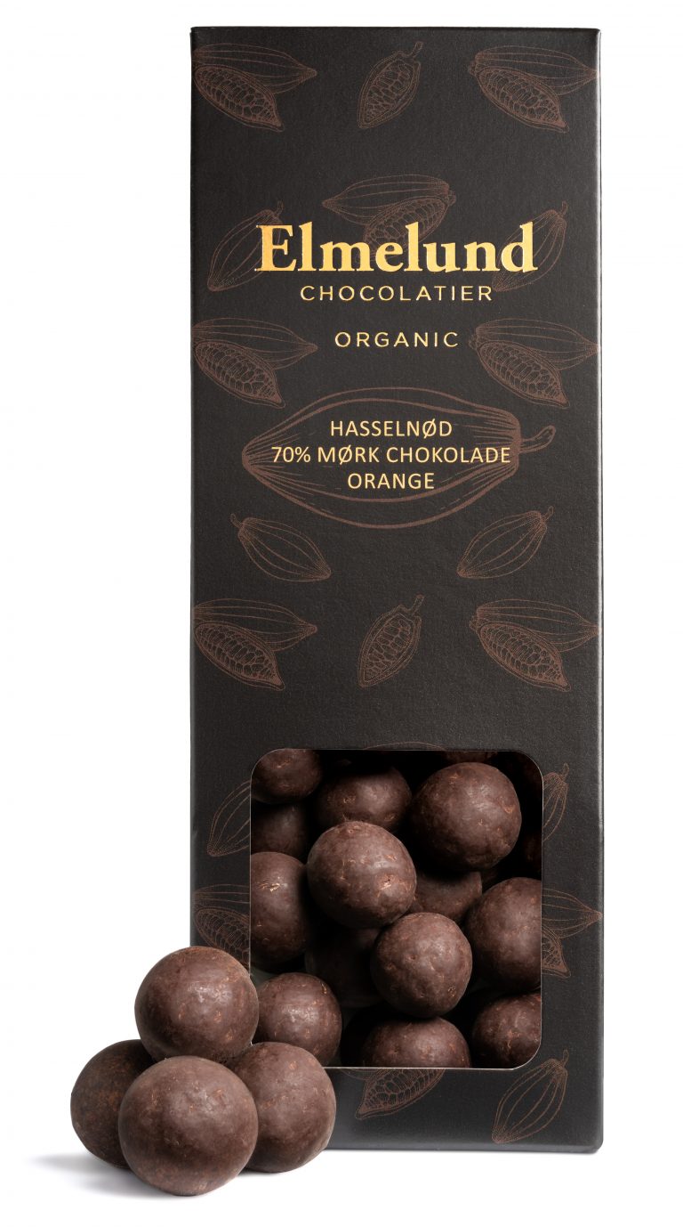 Elmelund Chokolade - Hasselnødder Mørk Orange