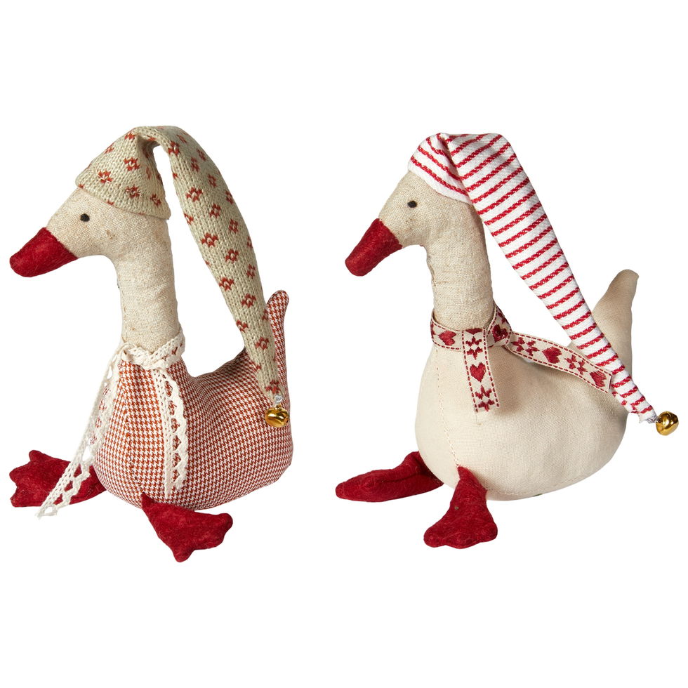 Speedtsberg - Gytha med tørklæde -  Rød - Mønster/stribet