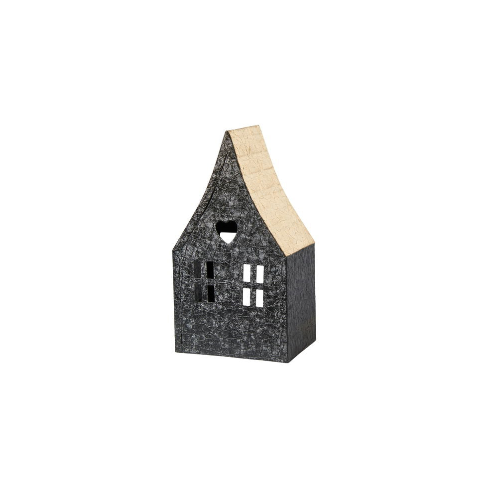 Speedtsberg - Hus til fyrfad - Metal - Gold/black - 7x5x14cm