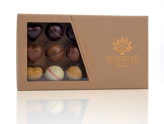 Reserved Chocolate - Fyldte Chokolader – Gaveæske 18 stk