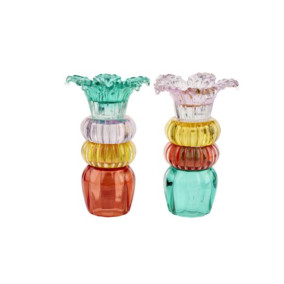 2HAVE - Lysestage - Palm - Multifarvet -  21  cm