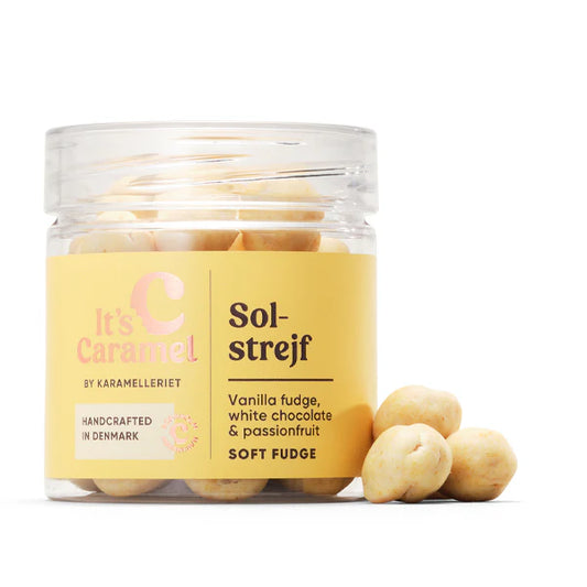 Karamelleriet - SOLSTREJF – Vaniljefudge med Hvid Chokolade &amp; Passionsfrugt