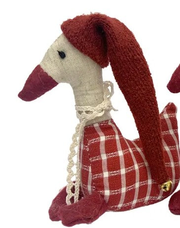 Speedtsberg - Gytha med tørklæde -  Rød - Rød/Stribet