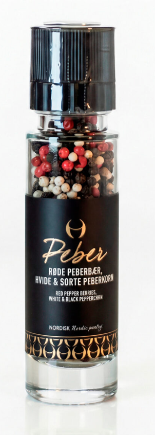 Nordisk - Peberkværn - Rød, Hvid & Sort Peberbær